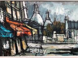 Ancient Painting Oil On Canvas Montmartre Signed In The Taste Of Buffet 20th