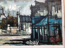 Ancient Painting Oil On Canvas Montmartre Signed In The Taste Of Buffet 20th