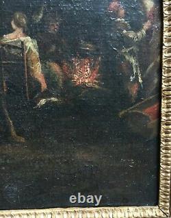 Ancient Painting, Oil On Canvas, Pig Peeling, Box, 17th Century School