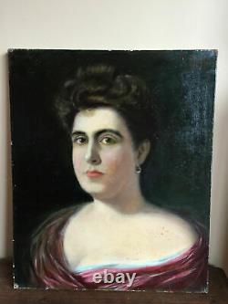 Ancient Painting Oil On Canvas Pompeo L. Pieri (xix) Portrait