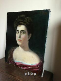 Ancient Painting Oil On Canvas Pompeo L. Pieri (xix) Portrait