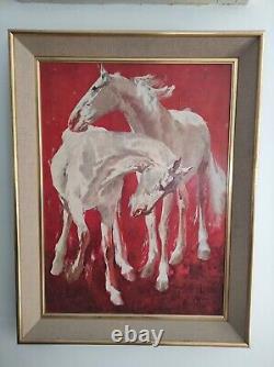 Ancient Painting Oil On Canvas Signed