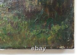 Ancient Painting, Oil On Canvas Signed And Dated 99, Bordes De L'oise, Late 19th Century