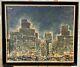 Ancient Painting Oil On Canvas Signed Ari Darri City Of New York Night