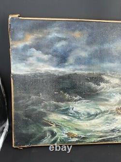 Ancient Painting, Oil On Marine Canvas