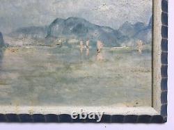 Ancient Painting, Oil On Panel, Vietnam, Bay Of Fai-tsi-long, Box, 20th