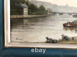 Ancient Painting Oil On Wood Signed Post Impressionist Period Art Deco 1933