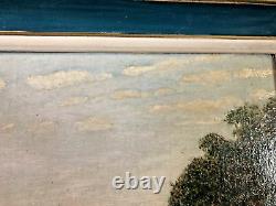 Ancient Painting Oil On Wood Signed Post Impressionist Period Art Deco 1933