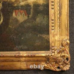 Ancient Painting Oil Painting On Canvas Landscape With 700 18th Century Frame