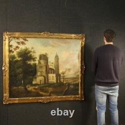 Ancient Painting Oil Painting On Canvas Landscape With 700 18th Century Frame