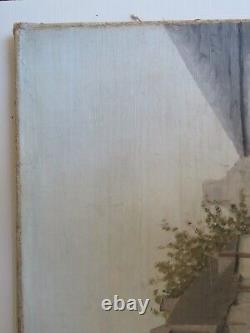 Ancient Painting Oil on Canvas, Breton Wedding in the 19th Century