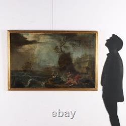 Ancient Painting Oil on Canvas School of France 18th Century Original