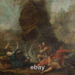 Ancient Painting Oil on Canvas School of France 18th Century Original
