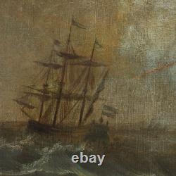 Ancient Painting Oil on Canvas School of France 18th Century Original