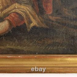Ancient Painting Oil on Canvas School of France 18th Century Original
