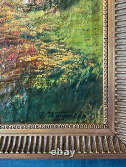 Ancient Painting Oil on Canvas 'The Peasant' signed L. Wingerter 1941