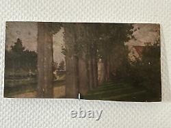 Ancient Painting Oil on Double-Sided Panel Landscape (L15/A22)