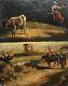 Ancient Painting, Peasant Scenes, Small Oil On Paper, Painting, Early 19th Century