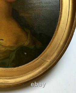 Ancient Painting, Portrait Of Woman, Important Oil On Canvas 19th Or Before