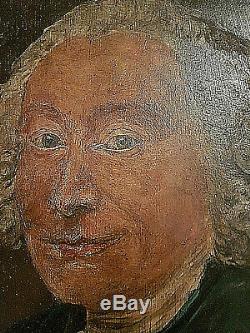 Ancient Painting Portrait Oil On Wood Style XVIII + Beautiful Gold Frame