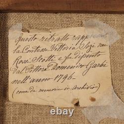 Ancient Painting Portrait of a Noble Woman Oil on Canvas 19th Century