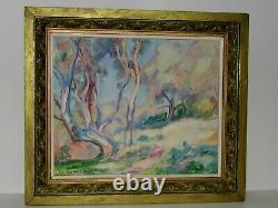 Ancient Painting Rare 1923 Emmanuel Charles Benezit Oil On Canvas Oliviers Be