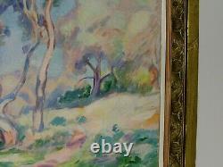 Ancient Painting Rare 1923 Emmanuel Charles Benezit Oil On Canvas Oliviers Be
