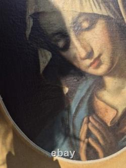 Ancient Painting Sacred Subject Oil on Canvas 18th Century