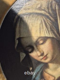 Ancient Painting Sacred Subject Oil on Canvas 18th Century