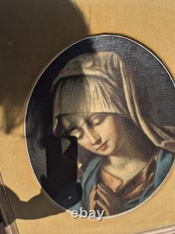 Ancient Painting Sacred Subject Oil on Canvas 18th Century