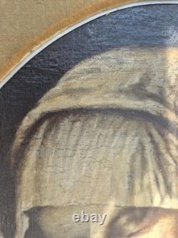 Ancient Painting Sacred Subject Oil on Canvas 18th Century