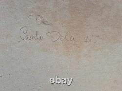 Ancient Painting Sacred Subject Oil on Canvas 18th Century