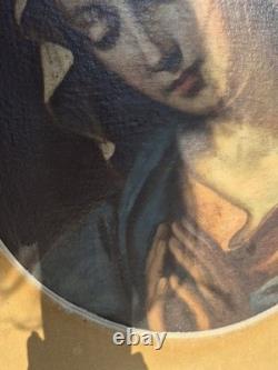 Ancient Painting Sacred Subject Oil on Canvas 18th Century