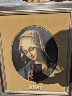 Ancient Painting Sacred Subject Oil on Canvas 18th Century