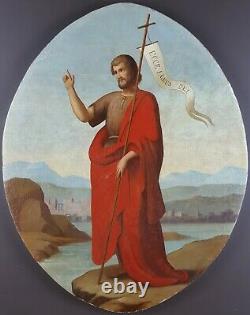 Ancient Painting Saint John Baptist Painting Oil Antique Oil Painting Dipinto