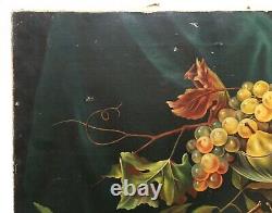 Ancient Painting Signed And Dated 1907, Still Life, Oil On Canvas, Early 20th Century