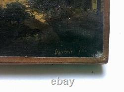 Ancient Painting Signed, Oil On Canvas, Animated Landscape, Northern School, 19th Or Av