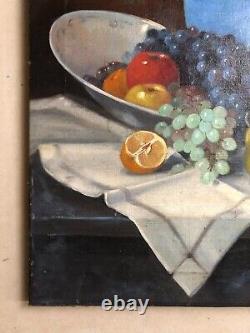 Ancient Painting, Still Life, Oil On Canvas, Painting, Early 20th Century