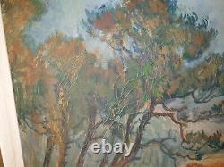 Ancient Painting Superb Large Oil On Canvas De Lucien Fournet Azure Cote