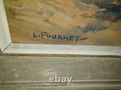 Ancient Painting Superb Large Oil On Canvas De Lucien Fournet Azure Cote