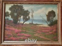 Ancient Painting Xixé Framed By J. Enders Oil 33cm X 46cm Field Of Flowers