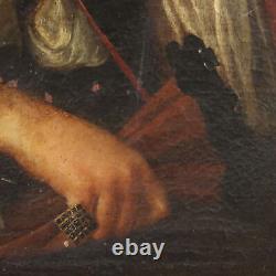 Ancient Painting of a Male Portrait Oil on Canvas 17th Century Original