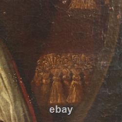 Ancient Painting of a Male Portrait Oil on Canvas 17th Century Original