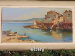 Ancient Painting (xx Century) Oil On Isorel Signed Fortuné Car. Good Condition