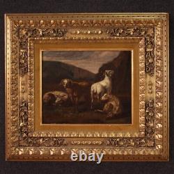 Ancient Pastoral Landscape Goats Oil Painting On Canvas Bucolic Painting 700