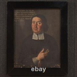 Ancient Portrait Of Man Prelate Oil Painting On Canvas Painting 18th Century