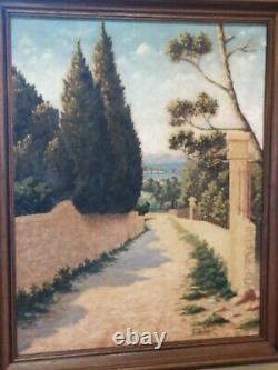 Ancient Provençal Table E. Andrieu, Oil On Toulon Var Panel