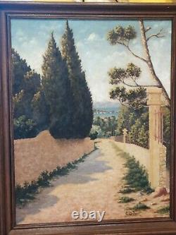 Ancient Provençal Table E. Andrieu, Oil On Toulon Var Panel