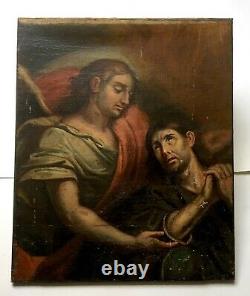 Ancient Religious Painting, Oil On Canvas, French 18th School