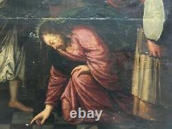 Ancient Religious Painting, Oil On Panel, Early 17th Century